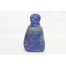 Handmade Snuff Perfume Bottle Natural Blue Lapis Lazuli Stone Hand Engrave LP28